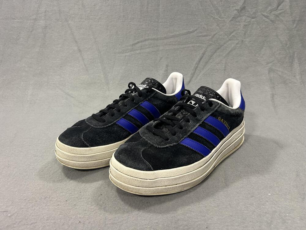 Adidas Gazelle Bold Shoes Womens Size 8 Black Blue Platform Casual Suede Sneaker